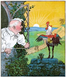 Este é o galo que cantou na manhã, que acordou o juiz todo raspado e tosquiado, ilustração da casa que Jack construiu, 1896